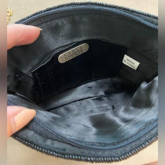 Gorgeous Vintage Carla Marchi Beaded Black Evening Clutch Handbag Purse - Picture 11 of 11